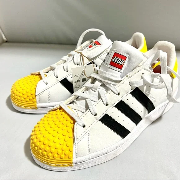 New Adidas Lego White Sneakers Shoes size 5.5 US - Picture 2 of 6